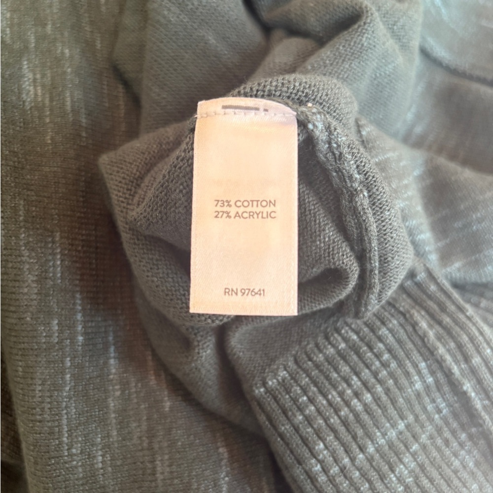 J.Jill Women Green Textured Knit Pockets Longline Sweater-Jacket Blazer Size M - Picture 4 of 10